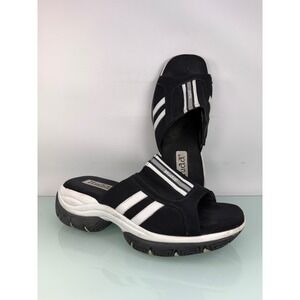 Mudd Black Platform Slide Sandals Chunky Y2K White Stripe Retro 9 Grunge 90s